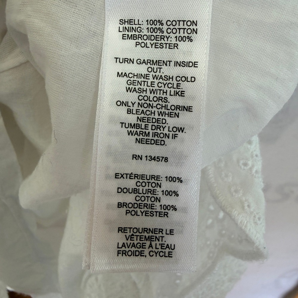 Vineyard Vines Eyelet Sleeveless Tiered White CottonDress Size 2 - Picture 7 of 7